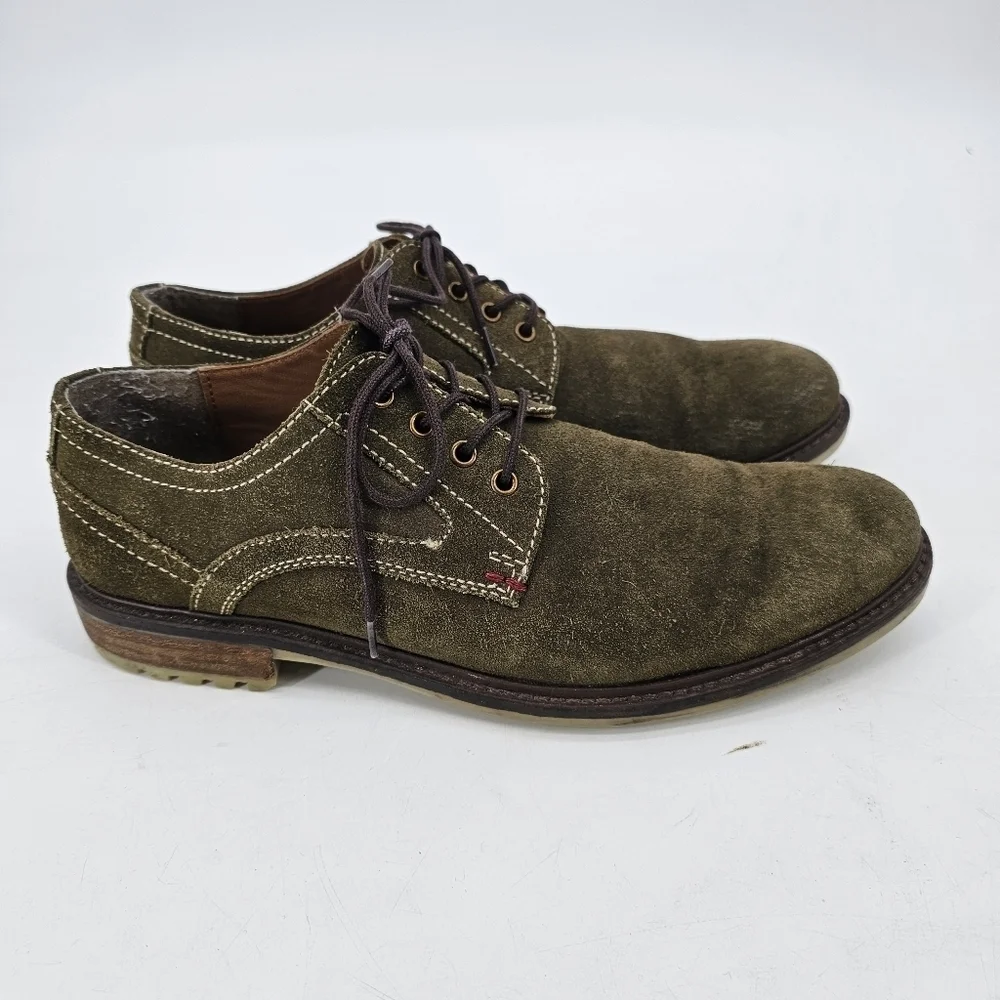 Hush Puppies Olive Green Rohan Rigby Men's Leather Oxford Derbys Size US 9